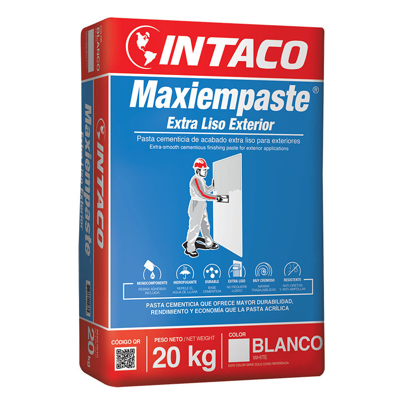 Revestimiento Maxiempaste extra liso exterior blanco 20 kg