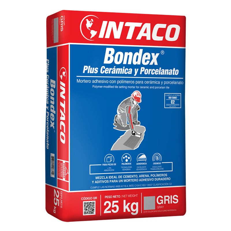 Pegamento Bondex Plus cerámica y porcelanato 25 kg