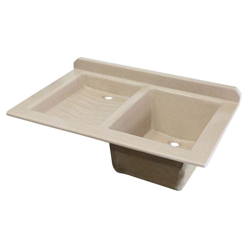 Pila granito sintético bone 95 x 60 cm tanque derecho