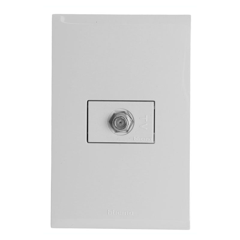 Toma coaxial para TV blanco