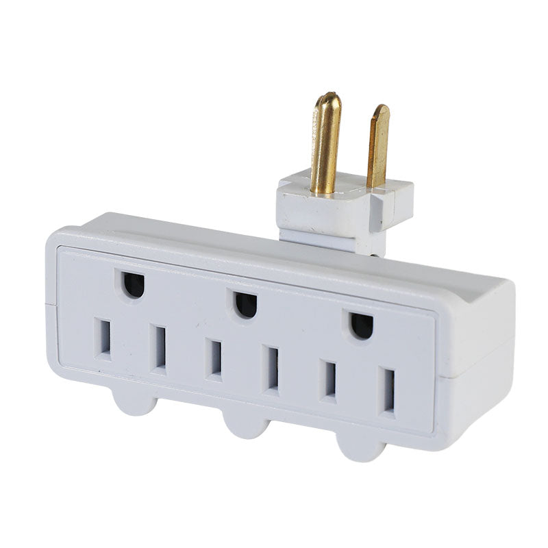 Grounded 1-to-3 Outlet Converter, 15A 125V 60Hz