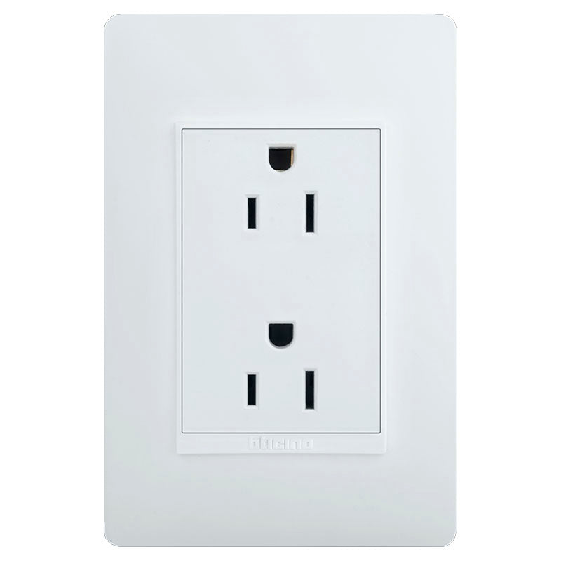 Tomacorriente doble tamper resistant 15 a 127 v blanco bticino lúzica