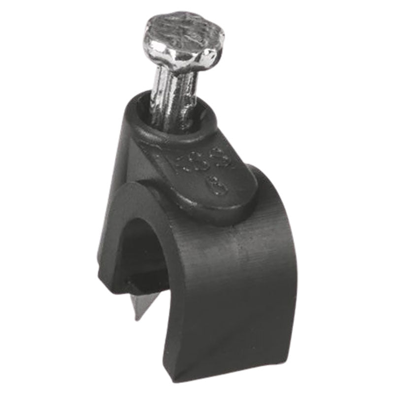 Grapa plástica curva 6 mm negra 20 uds