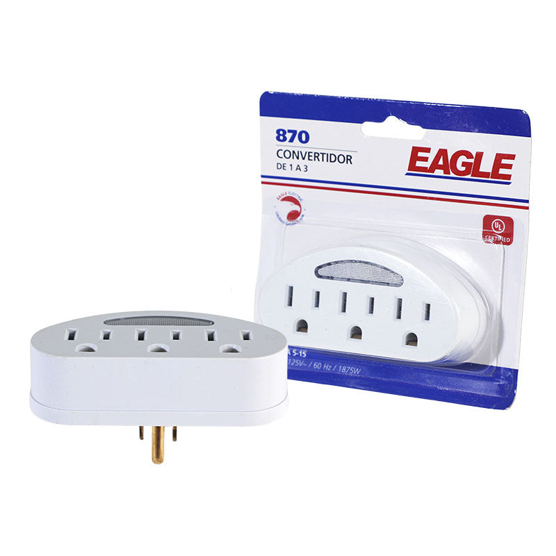 Polarized 1-to-3 Outlet Converter with Sensor