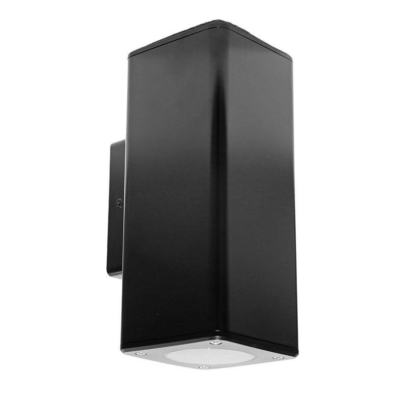 Farol de pared cuadrado negro luz arriba y abajo GU10