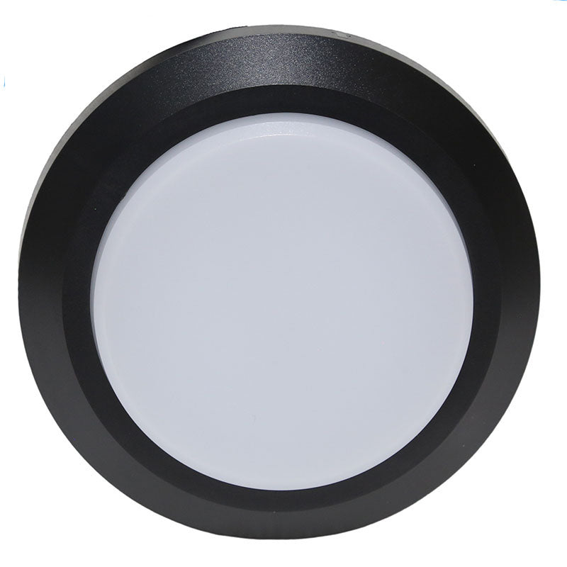 Black 3W round surface-mounted lamp