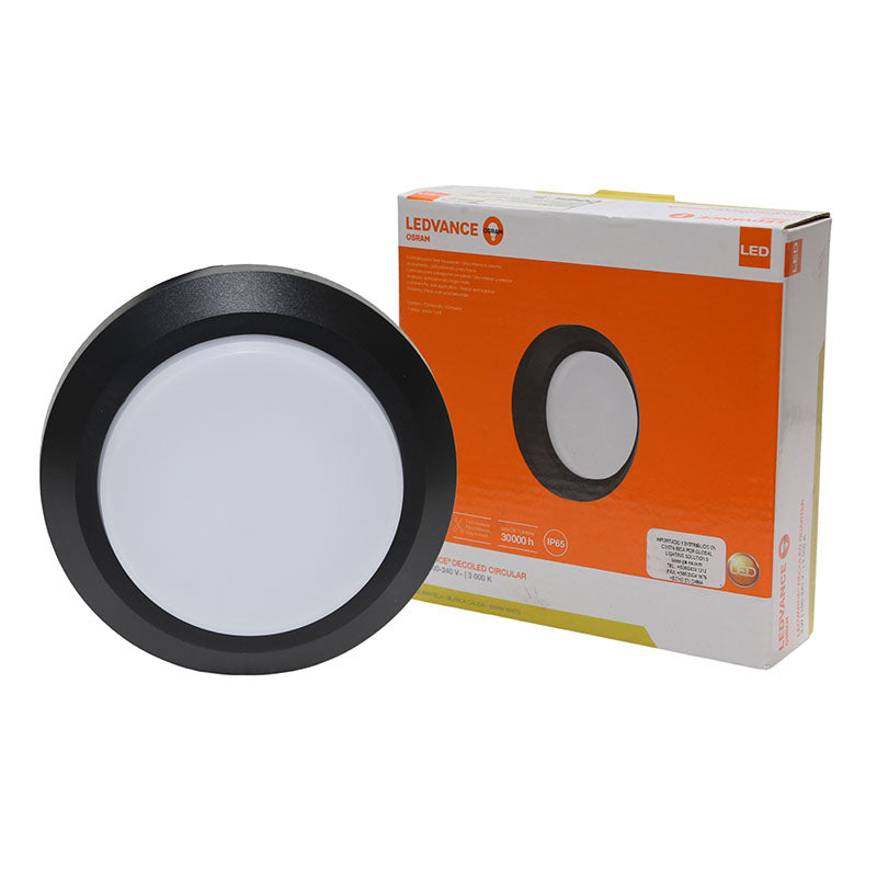 Black 3W round surface-mounted lamp