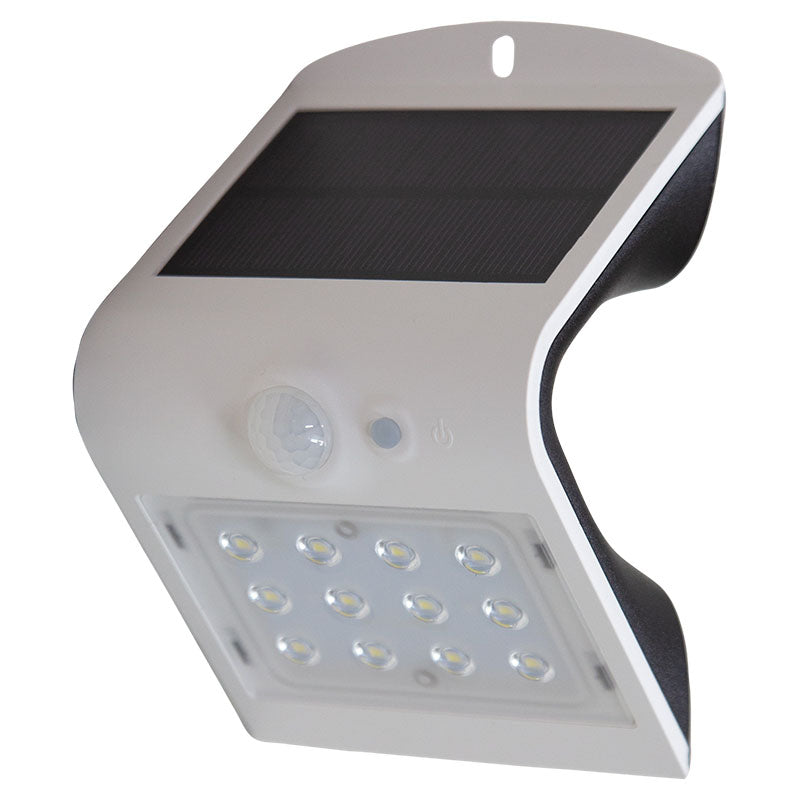 Aplique de sobreponer moderno blanco solar con sensor de movimiento