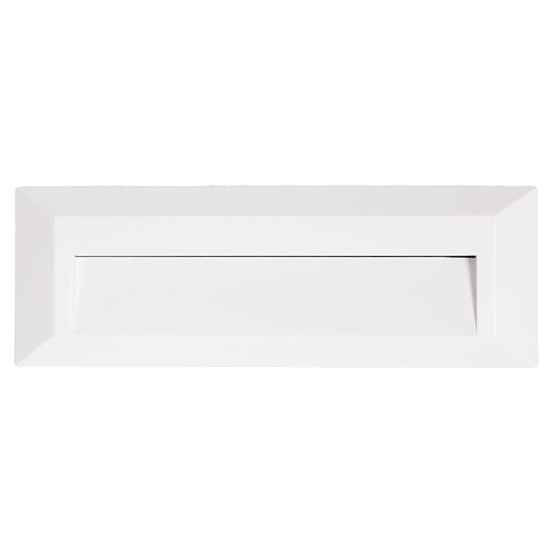Rectangular white recessed LED wall light