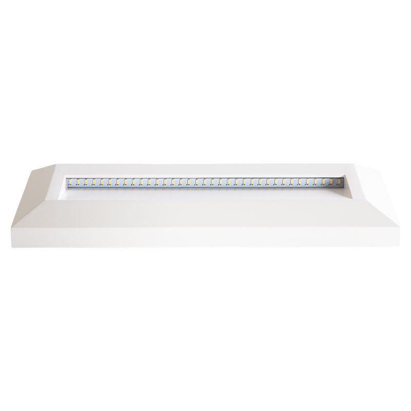 Rectangular white recessed LED wall light