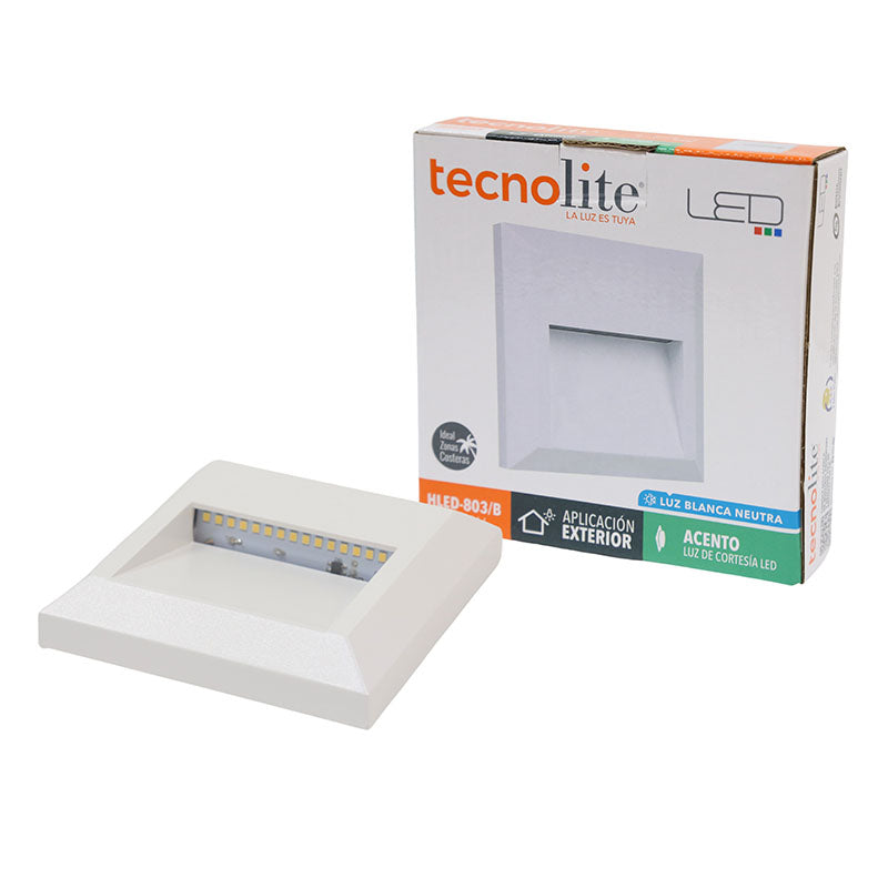 Lámpara led empotrable blanca para pared
