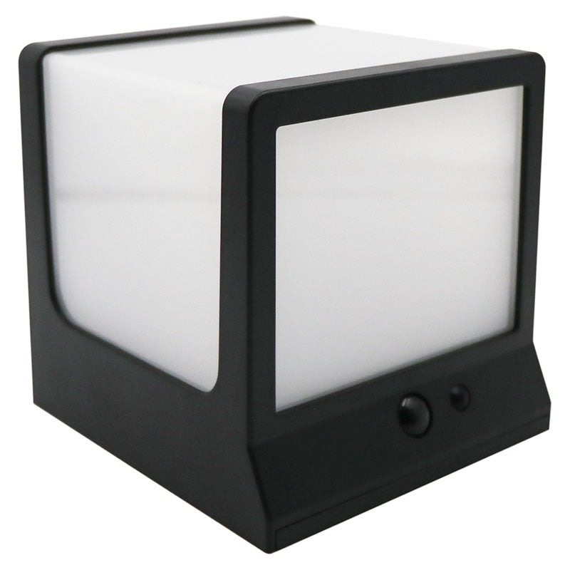 Modern black solar LED wall light P26026