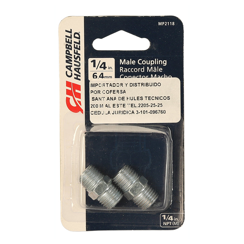 Juego de acoples macho - macho 1/4"