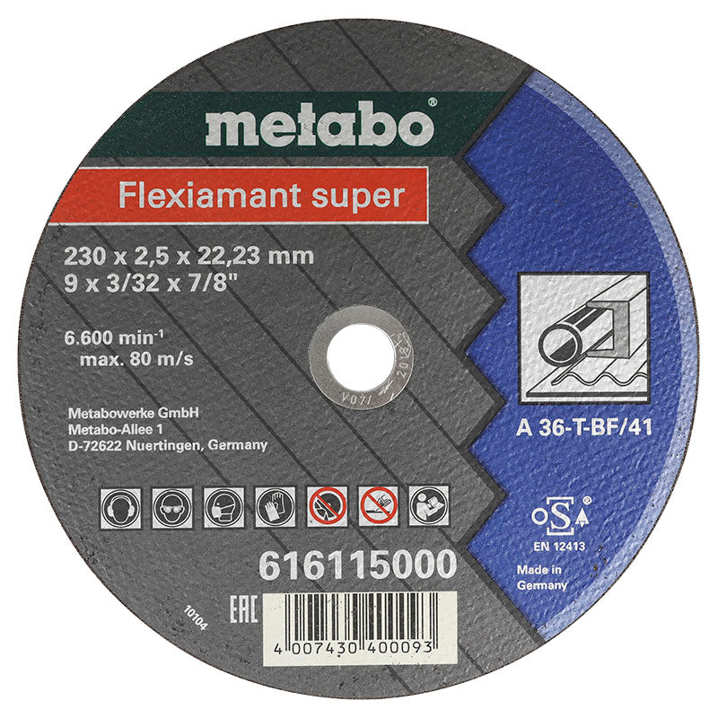 Disco de corte metal  9" x 3/32" x 7/8" Metabo