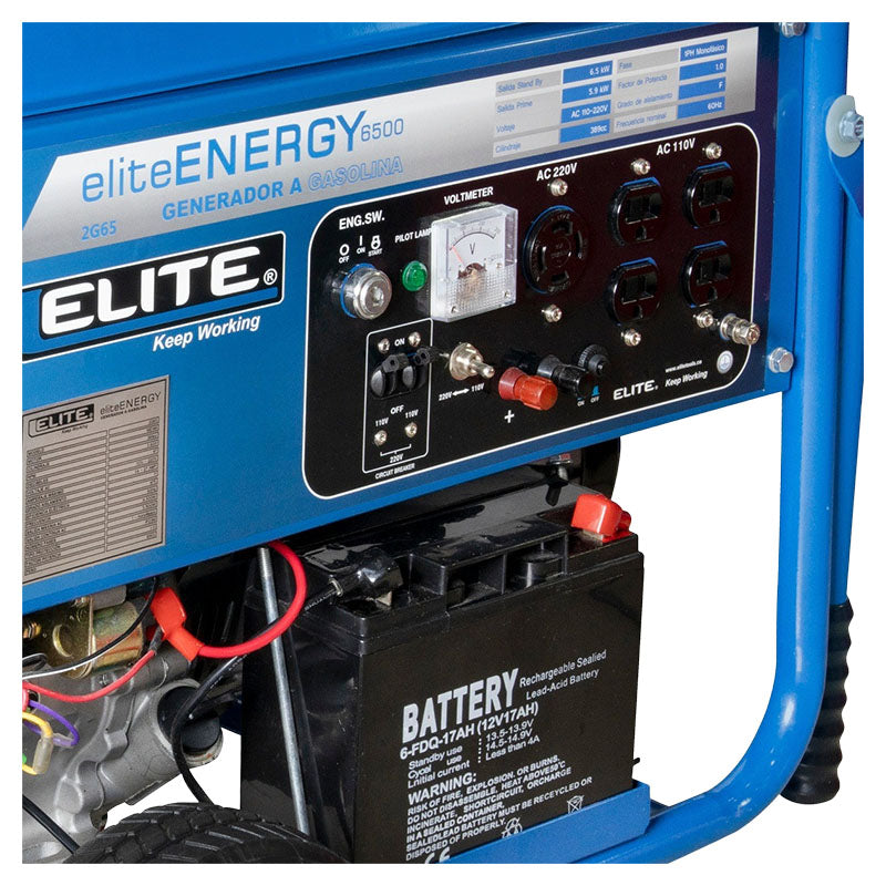 Generador eléctrico portátil motor 4 tiempos gasolina 5.900 W Elite