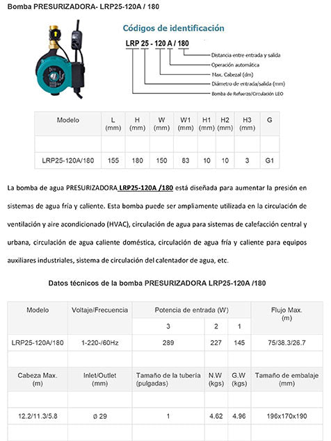 Bomba presurizadora elevadora de presión multipunto