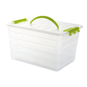 Multipurpose 10L transparent box with colored locking clips