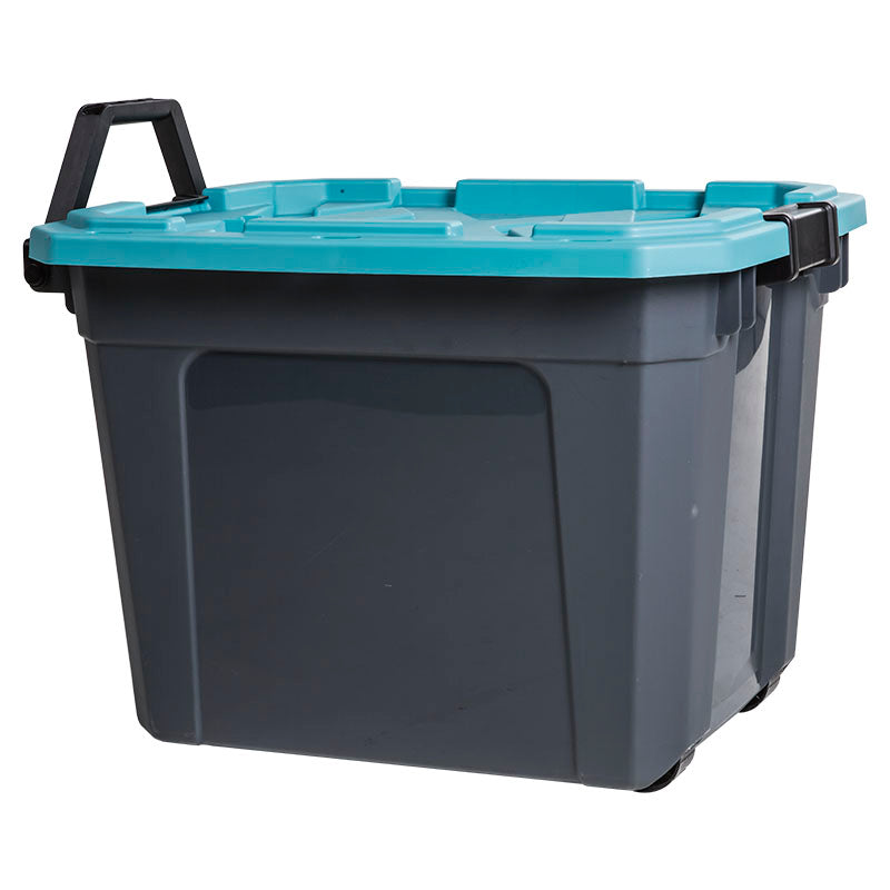 Heavy-duty storage trunk with wheels and handle, 88 liters