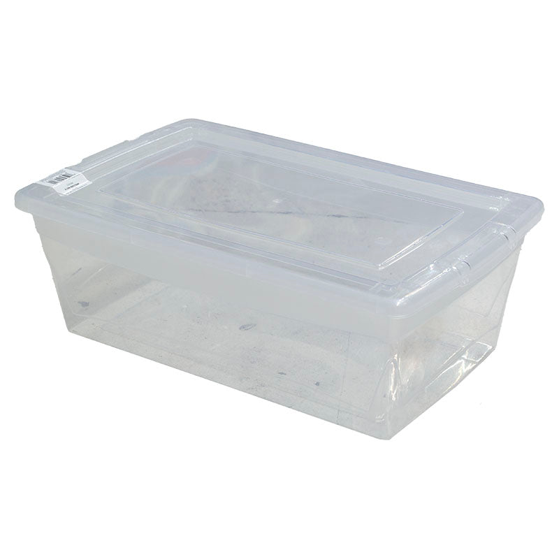 Set of 2 clear 6-liter plastic boxes