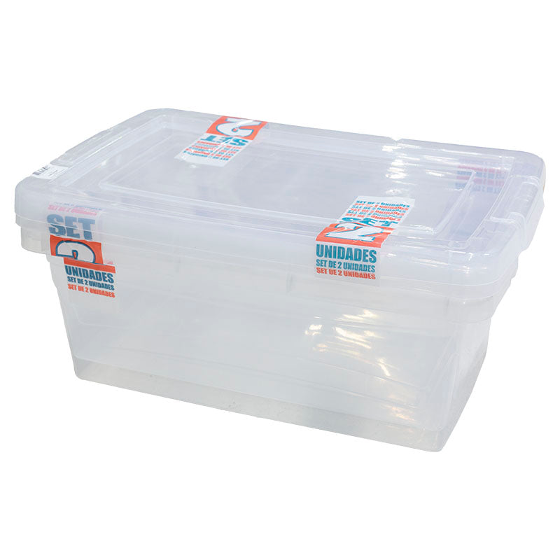 Caja plástica 12 litros transparente