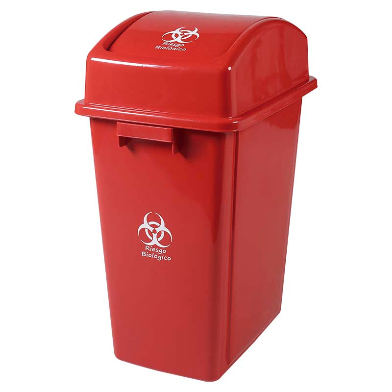 Basurero reciclaje bioinfecciosos con tapa vaivén 42 litros Uchosa