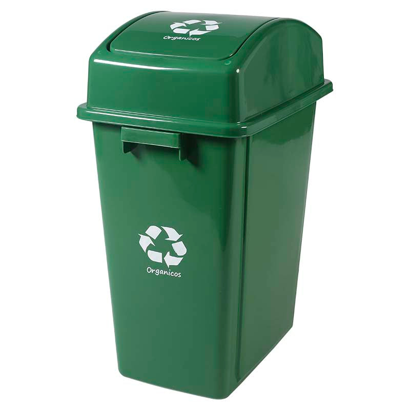 Basurero reciclaje orgánico con tapa vaivén 42 litros Uchosa