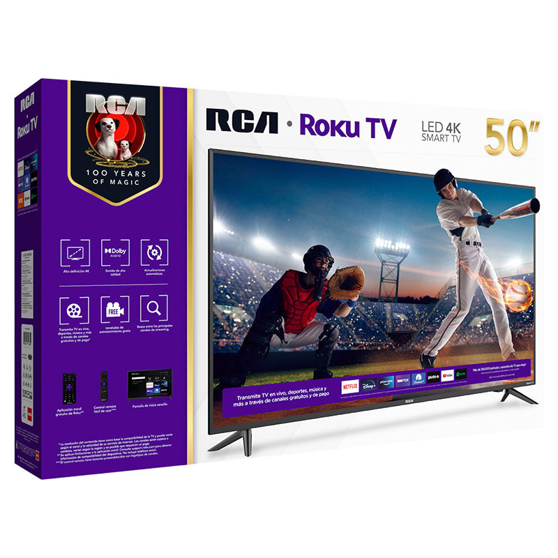 50" RCA RC50RK 4K Roku Smart LED Screen