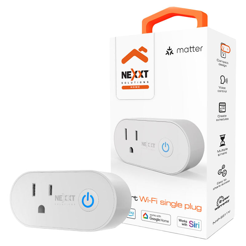 Enchufe inteligente tecnología Matter Wi-Fi Nexxt Solutions