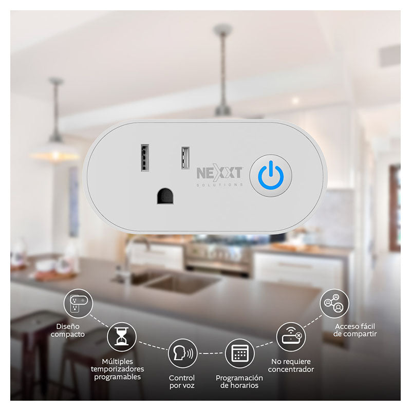 Enchufe inteligente tecnología Matter Wi-Fi Nexxt Solutions