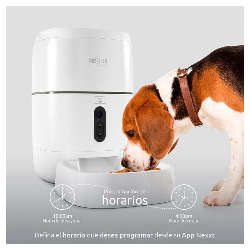 Dispensador Inteligente de alimento para mascotas Wi-Fi y cámara integrada Nexxt