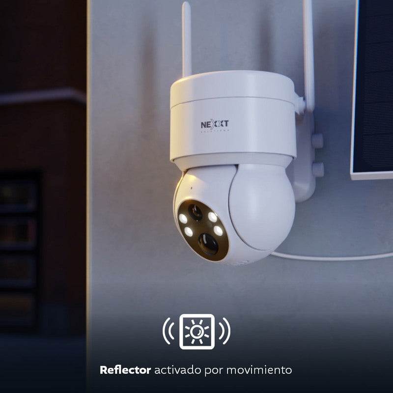 Cámara inteligente WiFi motorizada solar exteriores Nexxt Solutions
