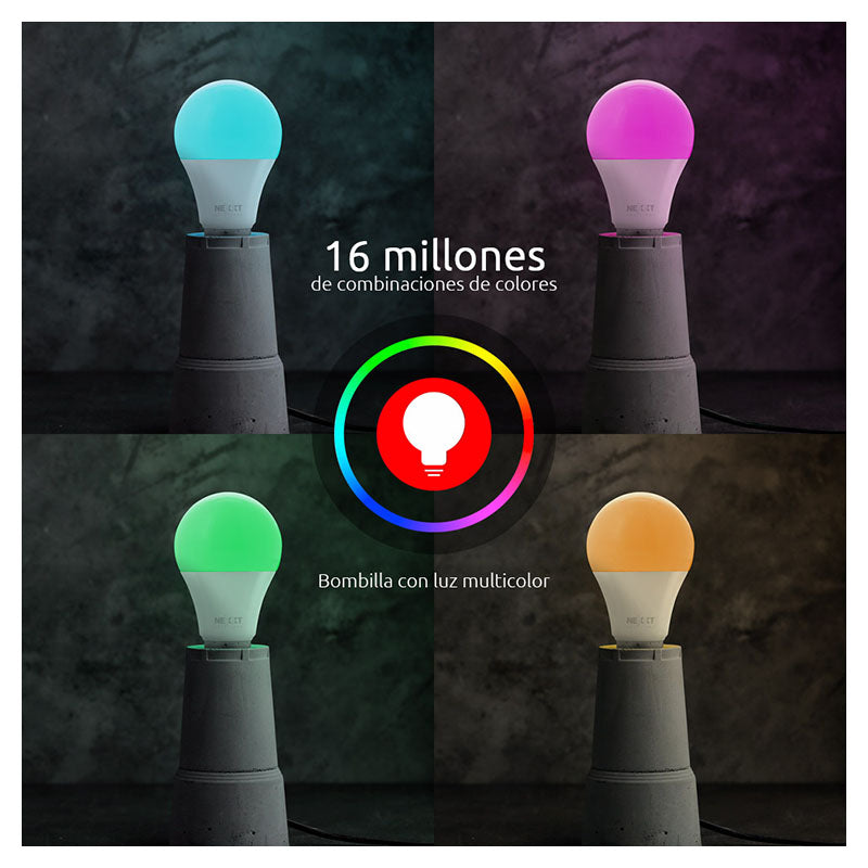 Bombillo inteligente LED RGB tecnología Matter Wi-Fi Nexxt Solutions
