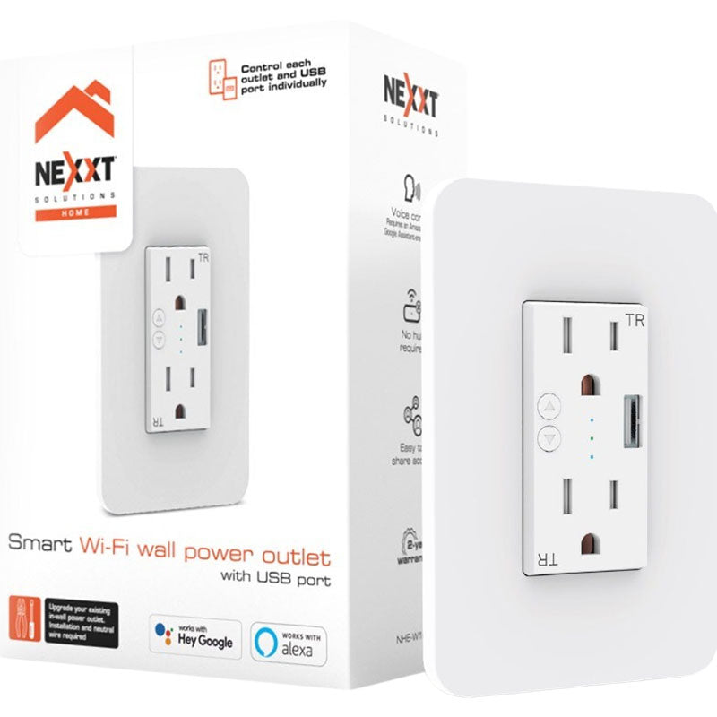 Tomacorriente inteligente con USB interior Wi-Fi Nexxt Solutions