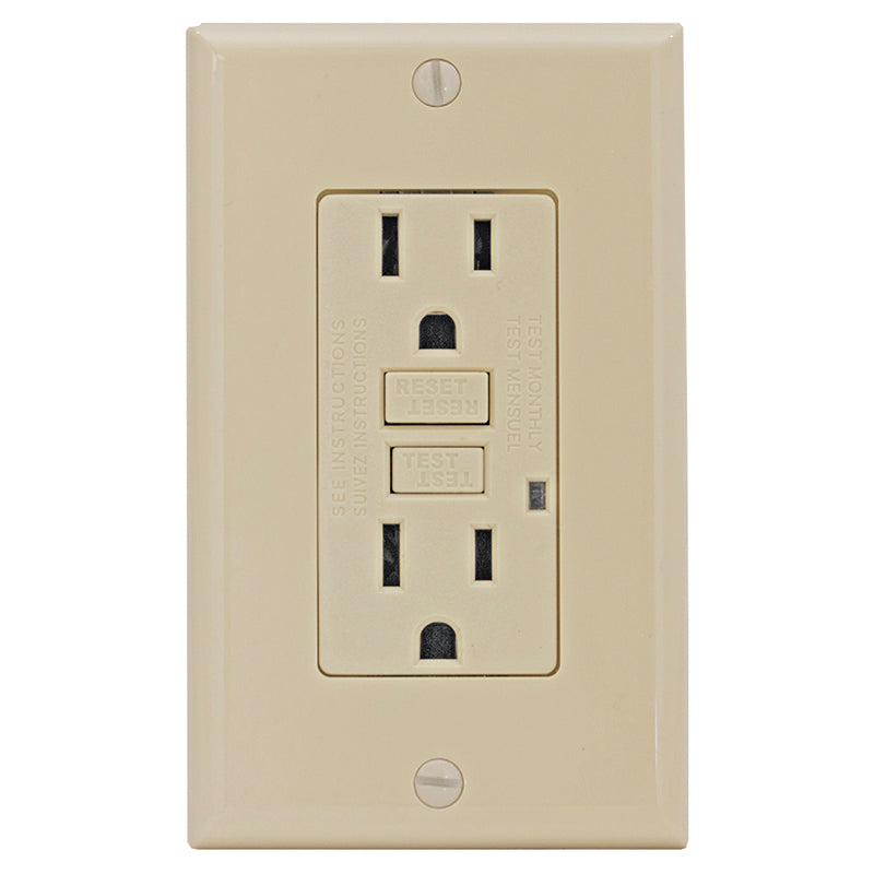Toma Decor doble GFCI marfil 15 A 125 V NEMA