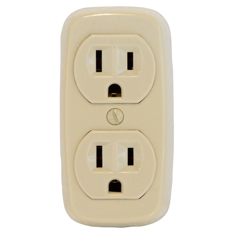 Eagle ivory duplex shallow receptacle 3-wire 15 A 125 V