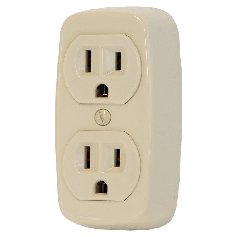 Eagle ivory duplex shallow receptacle 3-wire 15 A 125 V