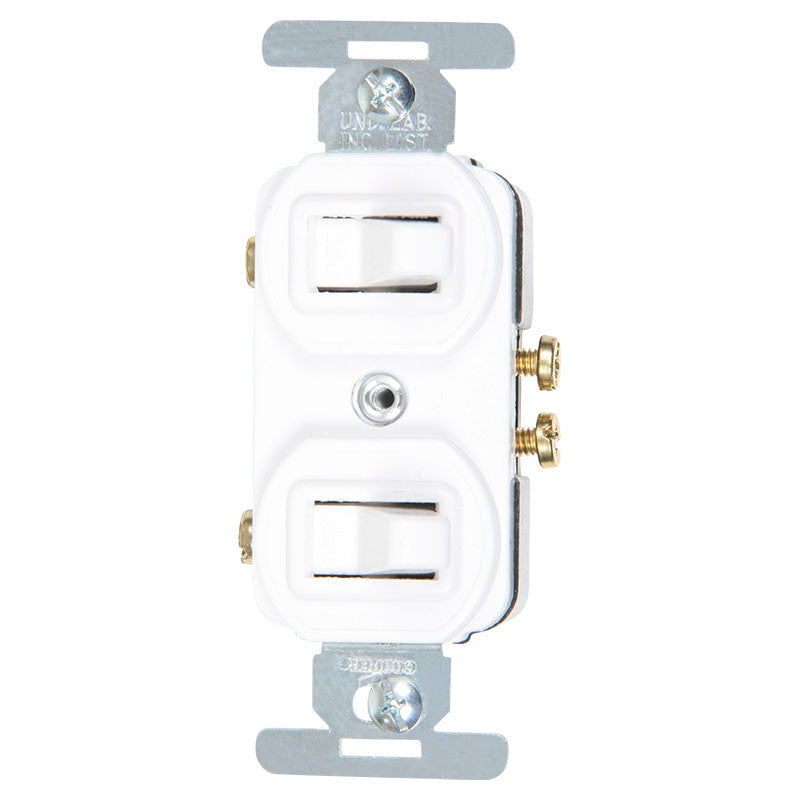 Interruptor doble de palanca blanco 15 A 125 V