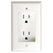 Toma doble empotrado con placa blanco decor 15 A