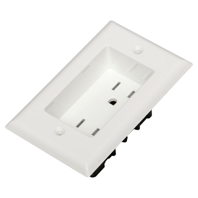 Toma doble empotrado con placa blanco decor 15 A