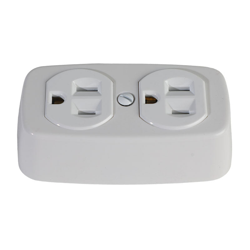 Toma doble superficial blanco decor 15 A