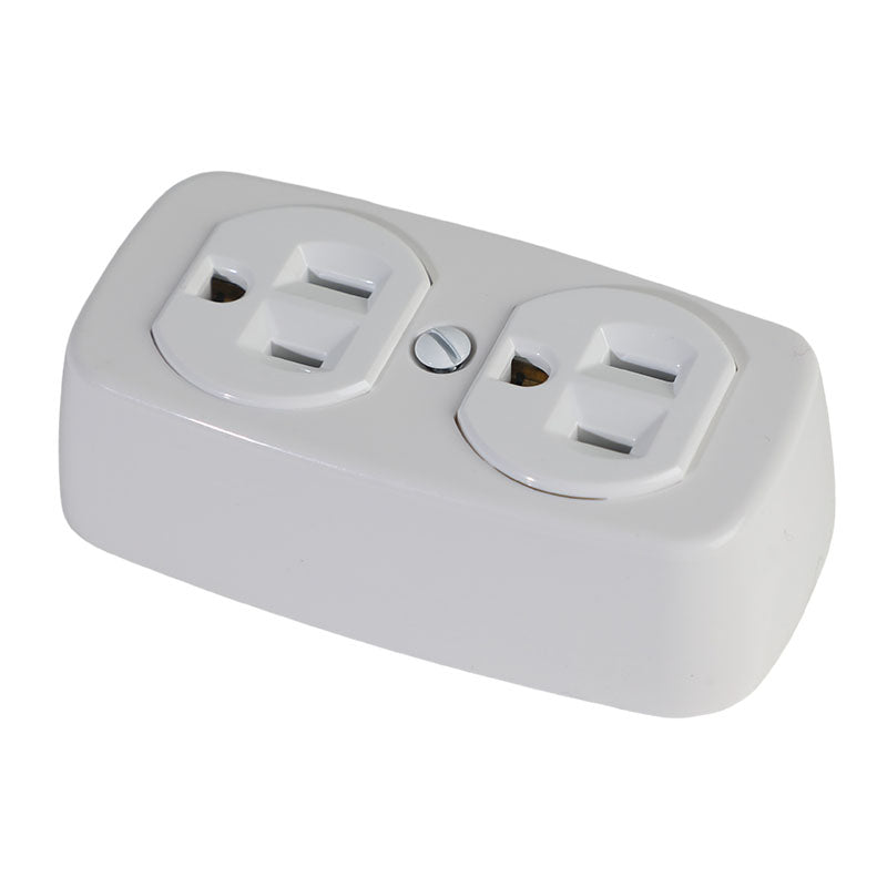 Toma doble superficial blanco decor 15 A