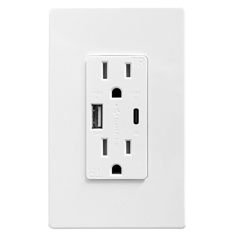 Decor armado toma doble con puerto USB / USB - C
