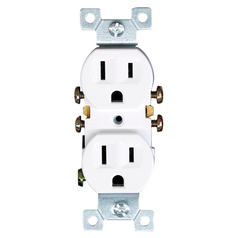 Tomacorriente doble polarizado NEMA 5-15 blanco 15 A 125 V UL