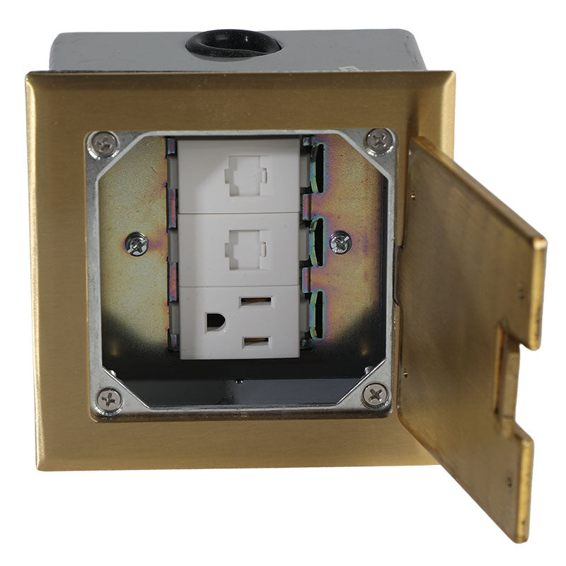 Decor caja piso módulos RJ11- RJ45 y toma polarizado