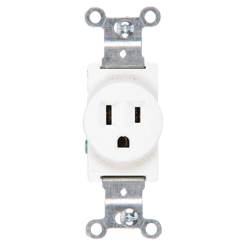 Toma sencillo blanco 15 A 125 V UL