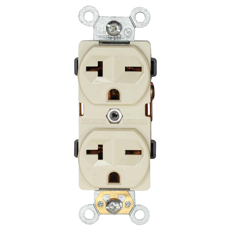 Toma doble marfil 20 A 250 V UL