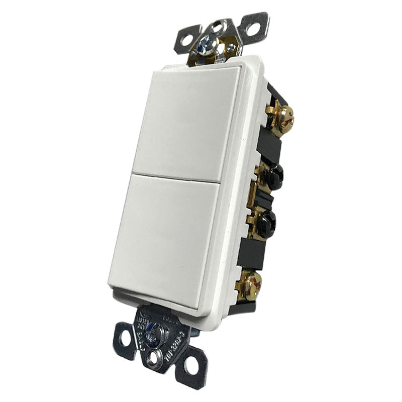 Interruptor doble blanco 15 A Eagle