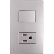 Interruptor y tomacorriente 16 A 125 V plateado Eagle línea T&J