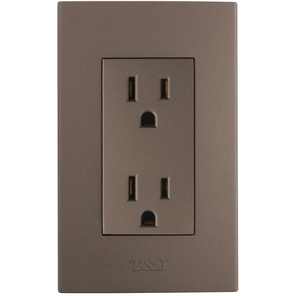 Duplex receptacle TR 16 A 125 V reddish black Eagle T&J line