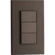 Interruptor triple 16 A 125 V negro rojizo Eagle línea T&J
